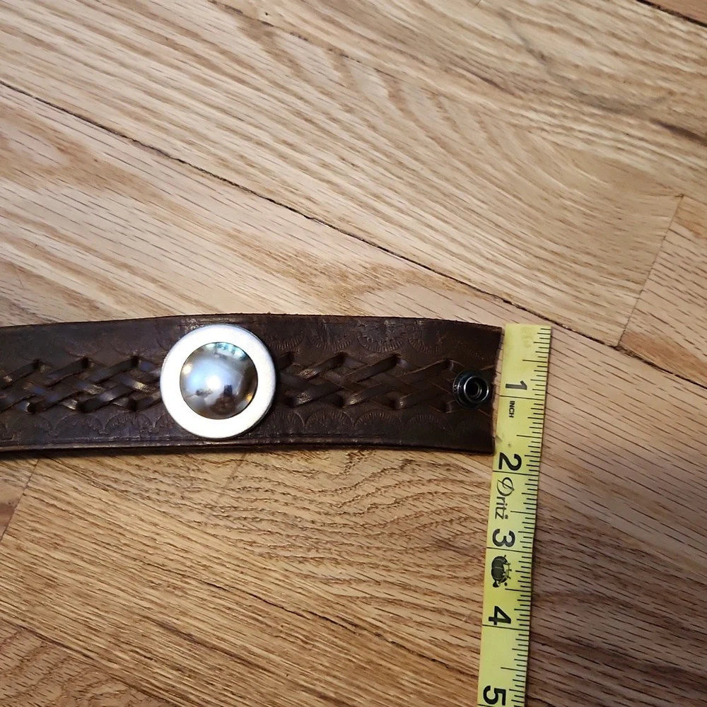 Banana Republic Brown Leather Bracelet With Silver Metal Detail